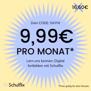 Schulflix-Aktion: Hole dir jetzt das Monatsabo für nur 9,99 Euro im Monat. 
